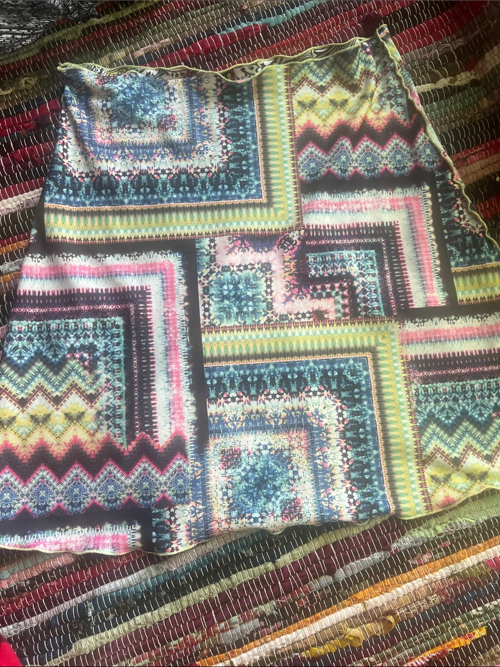 Boho Reversible Print Women's Skirt in Multi-Color